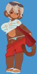 4_toes admiral_brickell anthro big_breasts big_ears bikini bikini_bottom bikini_top black_eyes bloons_tower_defense blue_background bottomwear breasts brown_body brown_countershading brown_ears brown_fur brown_inner_ear brown_skin brown_tail closed_frown clothing countershading eyelashes eyewear eyewear_on_head feet female footwear frown fur hair half-closed_eyes haplorhine hi_res long_tail mammal monkey narrowed_eyes ninja_kiwi pattern_bikini pattern_clothing pattern_swimwear primate red_bottomwear red_clothing red_shorts sandals shirt short_hair shorts simple_background solo standing striped_bikini striped_clothing striped_swimwear stripes sunglasses sunglasses_on_head swimwear tail toes topwear translucent translucent_clothing translucent_shirt translucent_topwear wamudraws wet wet_clothing wet_shirt wet_topwear white_clothing white_footwear white_hair white_sandals