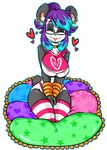  bear black_fur blue_hair blush_(duckdraw) bracelet breasts clothing duckdraw ear_piercing eyewear female fur glasses hair jewelry mammal multicolored_hair multiple_piercings nipple_slip nipples orange_eyes panda panties piercing purple_hair ring smile stalkings underwear 