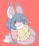 artist_request furry grey_hair long_hair open_mouth rabbit red_eyes sweater...