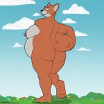 anthro belly big_belly breasts butt canid canine cudacore disney feet female fox hi_res maid_marian mammal mature_female nipples nude orange_body paws pregnant raised_tail robin_hood_(disney) solo tail toes