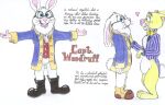 &lt;3 absurd_res age anthro beard blue_eyes boots bottomless bow_tie captain cheerful clothed clothing coat cursive disney duo eyewear facial_hair footwear glasses hair hand_on_chest hi_res lagomorph leporid long_hair male male/male mammal model_sheet old rabbit rabbit_(winnie_the_pooh) romantic romantic_couple rubber_boots shoes smile spats spread_arms tailcoat text timon-berkowitz topwear vest winnie_the_pooh_(franchise)