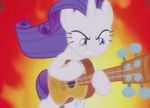  acoustic_guitar equine feral fire friendship_is_magic guitar horn mammal musical_instrument my_little_pony rarity_(mlp) screencap solo unicorn 