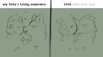 anthro avian awoope beak bird canid canine canis cheek_tuft domestic_cat ears_up facial_tuft felid feline felis female female/female fluffy group hi_res intersex intersex/intersex kissing love male male/female male/male mammal meme sketch tuft wolf