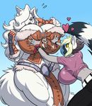  &lt;3 2017 anthro big_breasts breast_fondling breasts canine cleavage clothed clothing discoverychannelofficial duo female fondling hand_on_breast huge_breasts hyper hyper_breasts lemur mammal primate wolf 