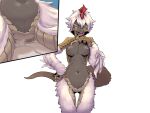  1boy 1girl animal_hands basilin_(mon-musu_quest!) basilisk_girl blush bmp-to-png_conversion breasts censored claws dark-skinned_female dark_skin feathers game_cg hair_between_eyes harpy hetero kanemaki_thomas lizard_tail long_tongue looking_at_viewer mon-musu_quest! monster_girl mosaic_censoring multicolored_hair navel nipples non-web_source open_mouth penis pussy_juice red_hair scales sex small_breasts tail tongue tongue_out transparent_background two-tone_hair vaginal white_feathers white_hair yellow_eyes zoom_layer 