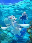 artist_request furry open_mouth pokemon primarina underwater 