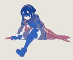  aisutabetao armor blue_hair falchion_(fire_emblem) fire_emblem fire_emblem:_kakusei gloves looking_at_viewer lucina marth_(fire_emblem:_kakusei) mask short_hair solo sword tiara weapon 