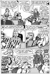  anthro areola balls big_breasts big_penis black_and_white bottomless breasts canine caprine cleavage clothed clothing comic dog english_text eyes_closed eyewear female glasses goat hair karno male male/female mammal monochrome nipples open_mouth oral penetration penis speech_bubble teeth text tongue tongue_out vaginal vaginal_penetration 