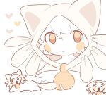 amphibian anthro axolotl bell bell_collar blush chibi clothing collar domestic_cat felid feline felis feral food food_creature fur hair heart_symbol hoodie hybrid joycawn looking_at_viewer male mammal marine mole_salamander salamander simple_background solo tail tofu_(food) tofu_(joycawn) topwear