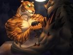  2017 anthro clothed clothing dragon feline fur male mammal marsel-defender muscular tiger topless 