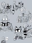 2024 anthro biped blush clothing dot_eyes duo exclamation_point eyes_closed food fruit heart_symbol machine mammal money open_mouth panic563 plant procyonid raccoon rascal_(robot_dreams) robot robot_(robot_dreams) robot_dreams shirt simple_background slightly_chubby smile surprise text topwear