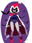  1girl absurdres aetherion alternate_costume belt bird breasts cape christmas cloak closed_mouth colored_skin crow dc_comics frown full_body grey_skin highres leotard looking_at_viewer medium_breasts purple_eyes raven_(dc) red_cloak solo standing teen_titans 