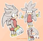  2017 anthro armpits big_eyes big_head clothed clothing cummysonic gloves hedgehog male mammal pinknuss silver_the_hedgehog simple_background sonic_(series) sweater toony virgin_killer_sweater 