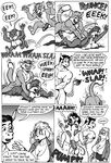  anthro areola balls big_breasts big_penis black_and_white black_hair bovine breasts buckteeth cat cleavage clothed clothing comic english_text fangs feline female hair karno male male/female mammal monochrome mouse nipples open_mouth penis pussy rodent speech_bubble teeth text thought_bubble tongue tongue_out 