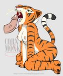  anthro breasts corn_monkey cum cum_in_mouth cum_inside cumshot disembodied_penis duo fellatio female kung_fu_panda male master_tigress nipples nude oral oral_sex orgasm penis sex straight 