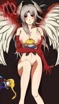  agrias_oaks angel_wings blood blush breasts dildo doll elbow_gloves final_fantasy final_fantasy_tactics gloves grey_hair head_wings highres knife large_breasts long_hair nipples nude pubic_hair ramza_beoulve smile ticktank ultima_(fft) virgo wings zodiac 