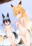  !? 4girls @_@ animal_ears black_hair blonde_hair blush breasts breath chibi embarrassed ezo_red_fox_(kemono_friends) female flat_chest fox_ears fox_tail holding_panties kaban_(kemono_friends) kaede_haya_(lo0831lo) kemono_friends long_hair multicolored_hair multiple_girls navel nipple_tweak nipples nude one_eye_closed onsen open_mouth orange_eyes outdoors panties pussy serval_(kemono_friends) serval_ears short_hair silver_fox_(kemono_friends) silver_hair sky snow snowing standing steam tail trembling triangle_mouth uncensored underwear water wince 