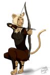  anthro archery arrow bow feline female hunger_games katniss lion mammal simple_background white_background 