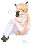  animal_ears ezo_red_fox kemono_friends pantyhose topless 