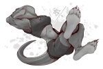  anthro claws clothed clothing feet female foot_fetish foot_focus kredri lying on_back paws pose presenting reptile resting scalie showing_feet showing_paws snake soles solo tail toes 