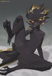  absurd_res anthro avian black_body feet hi_res kaltespur kinryu_(aeternum) male simple_background solo spreading talons toes tongue tongue_out 