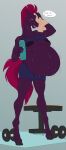 absurd_res anthro anthrofied areola belly big_belly bodily_fluids bottomwear breasts brown_horn clothing equid equine exercise eye_scar facial_scar female friendship_is_magic hasbro hi_res hooves horn looking_at_viewer mammal my_little_pony my_little_pony:_the_movie_(2017) mythological_creature mythological_equine mythology nipples pacificside18 phathusa pregnant scar shorts sweat sweatdrop tempest_shadow_(mlp) towel unicorn workout workout_clothing workout_equipment