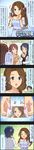  5koma black_eyes black_hair blue_eyes brown_eyes brown_hair character_name cinderella_girls_gekijou comic highres idolmaster idolmaster_cinderella_girls kishibe_ayaka long_hair long_image mifune_miyu mole mole_under_eye multiple_girls official_art ponytail short_hair tall_image translated wakui_rumi 