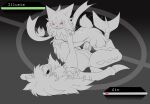  2_penises absurd_res anthro big_breasts blush bodily_fluids breasts claws cowgirl_position dominant dominant_female dragon duo female female_penetrated from_front_position gameplay_mechanics garchomp generation_4_pokemon generation_9_pokemon genitals gin_(silverzero) gui health_bar hi_res illusia_(silverzero) loreking male male/female male_on_bottom male_penetrating mammal meowscarada multi_genitalia multi_penis mythological_creature mythological_scalie mythology nintendo nude on_bottom on_top penetration penile penile_penetration penis pokemon pokemon_(species) pokemon_battle pussy scalie sex vaginal vaginal_penetration 