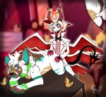  absurd_res ame ameko anthro canid canine canis close-up collar demon doggystyle duo female feroxart from_behind_position hazbin_hotel hi_res humanoid lucifer_(hazbin_hotel) male male/female mammal ocxcannon sex wings wolf 
