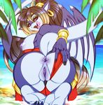  anus beach big_breasts breasts butt cosplay crystal-for-ever dragon hair horn invalid_tag looking_at_viewer nipples nude pussy scalie seaside shantae shantae_(series) side_boob swissy tongue wings 