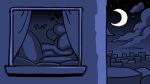  16:9 ambiguous_species animated anthro bed big_breasts bodily_fluids breasts conditional_dnp cum cum_inside duo female from_front_position furniture genital_fluids head_between_breasts heart_symbol lagomorph larger_female leporid light lying male male/female maloroid mammal missionary_position moon moonlight night on_back on_bed orgasm plap rabbit sex short_playtime size_difference smaller_male widescreen window_frame 