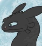  athina black_body black_scales blue_eyes bruised_eye dragon dreamworks european_mythology facial_scar fury_(httyd) how_to_train_your_dragon male mythological_creature mythological_scalie mythology night_fury reptile scales scalie scar spikes western_dragon willow_(athina) 