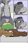  2017 animal_genitalia animal_penis anthro balls beaver bed brown_balls brown_fur clothed clothing comic donkey equine equine_penis female flat_chested fur grey_fur jennifer_(study_partners) lisa_(study_partners) mammal medial_ring mustelid oral otter penetration penis rodent sarah_(study_partners) sex study_partners te vaginal vaginal_penetration woody_(study_partners) young 