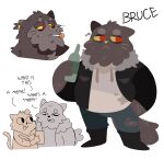  age_difference beard bruce_(nitw) chillychip cigarette clothed clothing domestic_cat facial_hair felid feline felis fully_clothed hi_res mae_borowski male mammal night_in_the_woods older_male smoking solo tired_eyes tomnookusedjock 