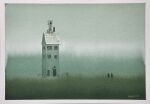  2others building chimney cloud cloudy_sky day door highres house mouen_tw multiple_others original painting_(medium) scenery sky traditional_media watercolor_(medium) window 