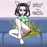  anthro canid canine canis clothed clothing domestic_cat domestic_dog fart fart_fetish felid feline felis female fuzzy_ears mammal monster panties paws skeptical_(artist) sound_effects temmie_(undertale) undertale undertale_(series) underwear 