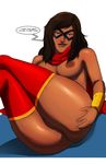  _breasts ass bare_shoulders bracelet breasts brown brown_hair champions_(marvel) dark-skinned_female dark_skin domino english_text eyes hips jewelry kamala_khan large legs legwear m marvel mask ms._marvel naavs nipples pussy solo stockings tags1girl text thighhighs thighs 