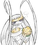  antennae blue_eyes food hamburger no_humans pheromosa pokemon pokemon_(game) pokemon_sm simple_background solo tagme ultra_beast white_background 