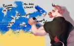  anthro bovid bovine cattle cyrillic_text male mammal map muscular politics russo-ukrainian_war solo text translation_request ukraine 