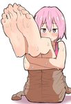  barefoot blush feet looking_at_viewer original pink_eyes pink_hair pov_feet salpin sitting soles sweat tagme toes 