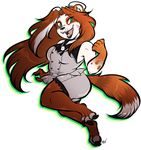  anthro clothed clothing female fur hair looking_at_viewer mammal maplecookies open_mouth raccoon smile solo 