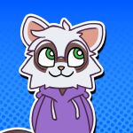  animated anthro blue_background bottomless broch brown_tail clothed clothing domestic_ferret eyewear fur glasses hoodie hoodie_only male mammal mustelid musteline purple_clothing simple_background solo tail thatguynamedjoe topwear topwear_only true_musteline weasel white_body white_fur 