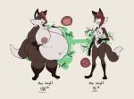  anthro belly bodily_fluids breasts canid canine expansion female fox hi_res hungry lactating mammal milk noises nude organs rumbling_stomach sinfullapis slightly_chubby solo starved starving stomach true_fox weight_gain 