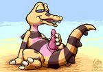  animal_genitalia crocodile crocodilian digital_media_(artwork) flygon_(artist) genital_slit knot krokorok lapatte male masturbation nintendo panting penile_masturbation penis pixel_(artwork) pok&eacute;mon reptile scalie semi-anthro sitting slit smile solo video_games 