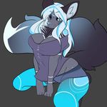  anthro breasts canine clothed clothing female kami-chan kneeling looking_at_viewer mammal slightly_chubby smile solo 
