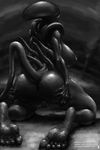  2017 alien alien_(franchise) big_breasts big_butt breasts butt digital_media_(artwork) female looking_at_viewer nihilophant nipples presenting pussy solo thick_thighs xenomorph 