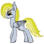  2017 big_wings blonde_hair bubble cutie_mark derpy_hooves_(mlp) ditzy drawing equine friendship_is_magic gray_pony hair horse invalid_color invalid_tag mammal my_little_pony pegasus pony safe smile solo theskif wings yellow_eyes 