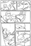  bed blush comic from_behind_position leonardo_(tmnt) male male/male ninja oral penis pillow raphael_(tmnt) reptile scalie sex sneefee teenage_mutant_ninja_turtles text turtle 