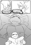  &lt;3 blush comic imagination leonardo_(tmnt) male male/male ninja pillow raphael_(tmnt) reptile scalie sneefee teenage_mutant_ninja_turtles text thought turtle 