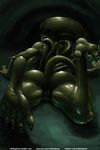  2017 alien alien_(franchise) big_butt butt digital_media_(artwork) female looking_at_viewer nihilophant pussy solo thick_thighs xenomorph 